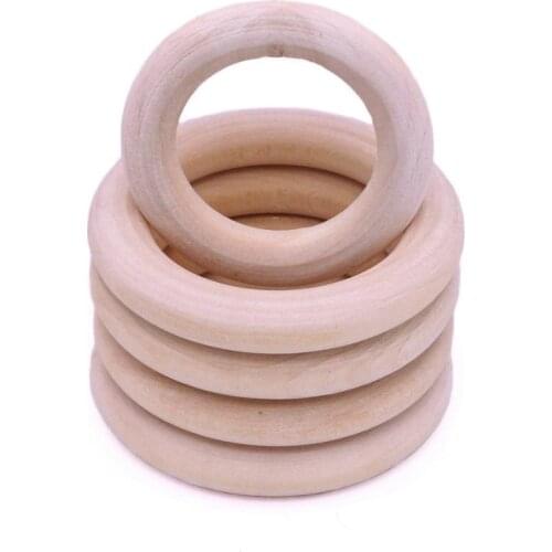 20pcs Wood Rings Natural Maple Wooden Teething For Baby Necklace Bracelets Play Gym DIY Crafts Baby Teether 40 /50/55 / 70mm