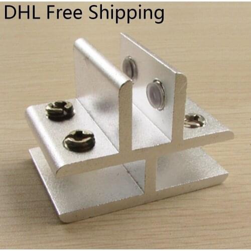 20Pcs/lot DHL Free Shipping T Clamp Hold 8 to 12mm Glass Connector Glass Clamp Brackets for Glass or Wood Aluminium Material