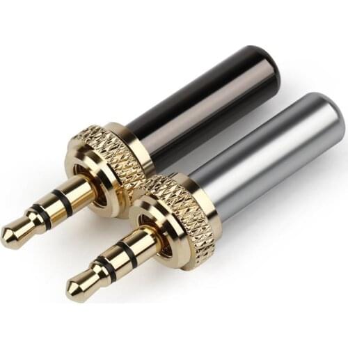 3.5 Male Plugs Audio Jack Connector Gold Plated Copper 3.5mm Stereo 3pole Headphone Plug For D11 D16 B03 P03 P2 Earphone Adapter