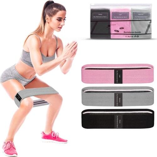 3PCS Hip Resistance Bands Yoga Anti-slip Gym Fitness Latex Band Leg Workout Exercises Braided Elastic Band Fitness Equipment