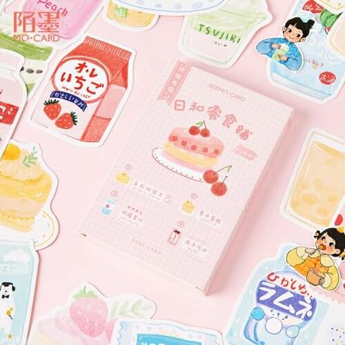 30 Sheets/Set Cute Milk Tea Girl and Snack Shop Postcard Birthday Letter Business Gift Card Message Card