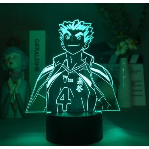 3D Night Lights Haikyuu!! Yu Nishinoya LED Desk Lamp Kids Anime Fans Gift Room Atmosphere Decoration Bluetooth Speaker