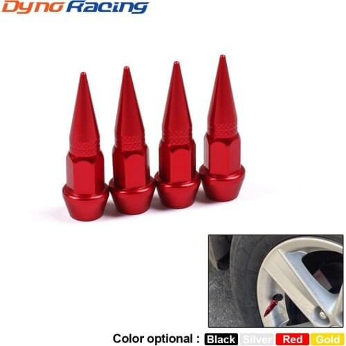 4 pcs 45MM Car Auto Bike Spike Shape Tire Tyre Dust Proof Wheel Stem Aluminum Alloy Valve Cap