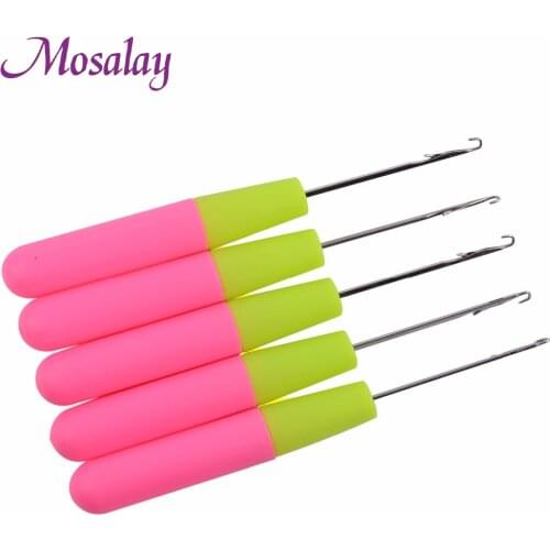5pcs Plastic Handle Wig Hook Needle Large Hair Extension Hook Needleblack Human Wig Dirty Braid Special Hair Extension Crochet