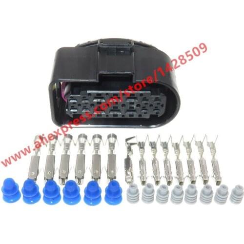 5 Sets 14 Pin Auto Car LED Light Lamp Wire Socket Automotive Waterproof Connector For VW Audi