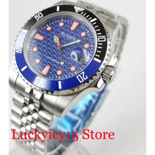 New Design 40mm Sapphire Glass Colorful Marks Self Winding MIYOTA Movement Ceramic Bezel Jubilee Bracelet