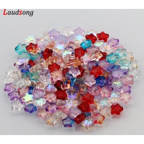 Mixed AB Gradient Color Small Star Czech Glass Beads For Jewelry Making Handmade Necklace Bracelet Diy Accessories