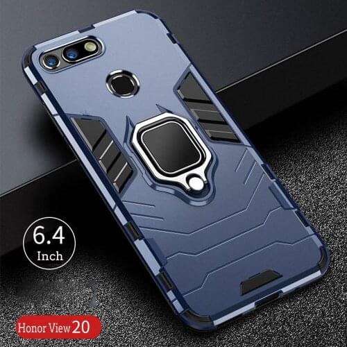 For Honor View 20 Cases Armor PC Cover Finger Ring Holder Phone Case For Huawei Honor View20 V20 Case Durable Shockproof Bumper
