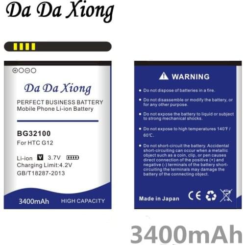 Da Da Xiong 3400mAh BG32100 Li-ion Phone Battery for HTC G11 G12 G15 A7272 A9393 T8698 Incredible S PG32130 S710D S710E