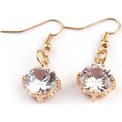 Fashion Gold Shiny big Crystal and drop Pendant Earring For Women holiday gift