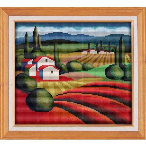 The fall of the countryside cross stitch kit aida 14ct 11ct count printed canvas stitches embroidery DIY handmade needlework