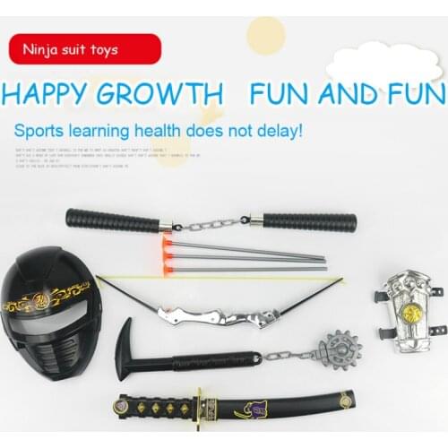 Toy Sword Set Childrens Toys Japan Ninja Sword Weapon Set Meteor Hammer Wrist Bow Nunchaku Stage Props