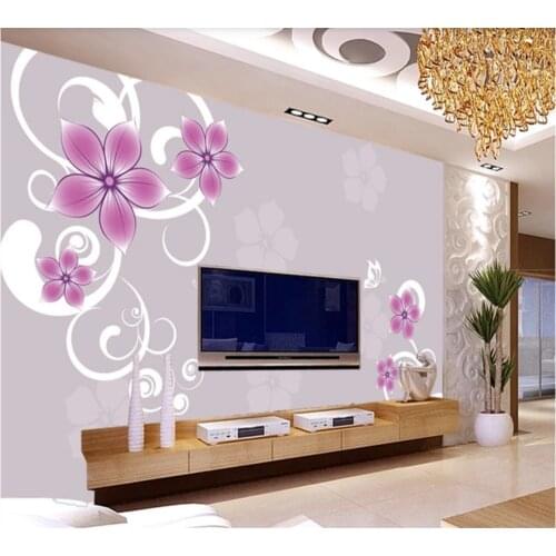 Custom wallpaper mural 3D-8D wall covering hand-painted flowers TV interior decoration background wall
