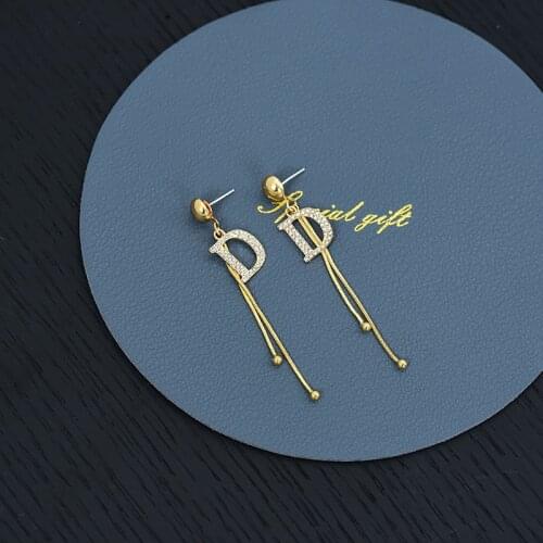 ZWC New Korean Long Crystal Tassel Gold Color Dangle Earrings for Women Wedding Drop Earing 2020 Fashion Trend Jewelry Gifts