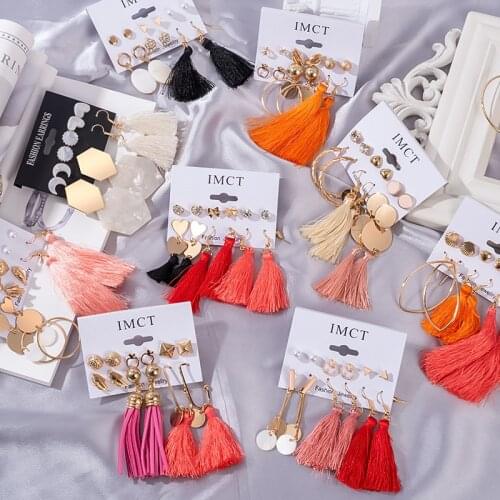 New Statement Fashion Set Of Earrings Acrylic Pendant Earrings Pink Long Tassel Pendant Earrings For Women Jewelry Trend 2021
