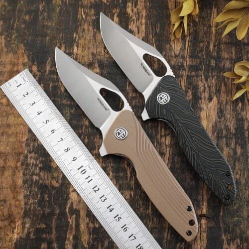 Original Petrified fish 999 k110 steel blade folding knife ceramic ball bearing G10 handle outdoor camping hunting edc tool