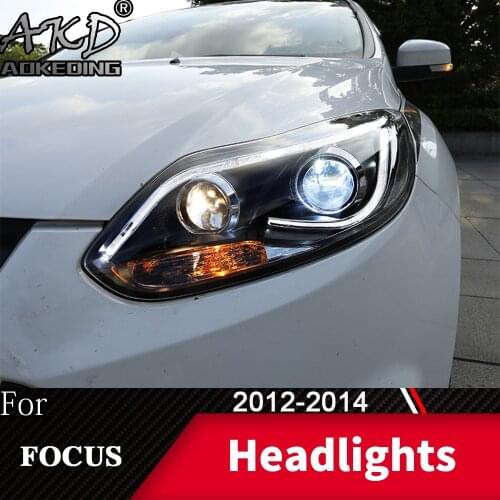 Head Lamp For Car Ford Focus 2012-2014 Focus 3 Headlights Fog Lights Day Running Light DRL H7 LED Bi Xenon Bulb Car Accessory