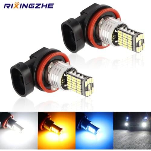 10PCS Fog lights H8 H11 Led HB4 9006 HB3 9005 H1 LED H3 H7 led 4014 45SMD 1200LM Car Driving Running Lamp Auto Leds Light