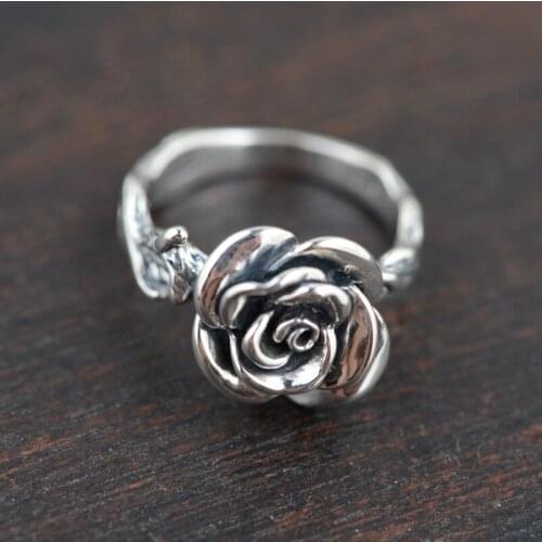 The Roses Rings S925 Pure Silver Wholesale Thai Silver Archaize Style Restoring Ancient Ways Female Fashion Gift Items
