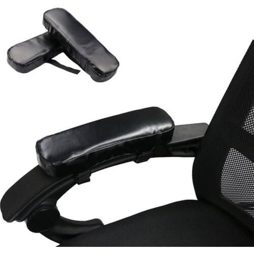 Wheel Chair Armrest Pad Cover Elbow Pain Relief Cushion Memory Foam PU Leather Office AUG889