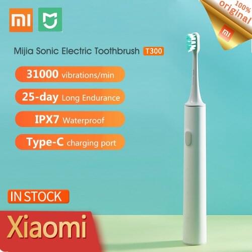 Xiaomi Mijia T300 Sonic Electric Toothbrush Adult Ultrasonic Automatic Cordless USB Chargeable Smart Sonic Brush Waterproof MI