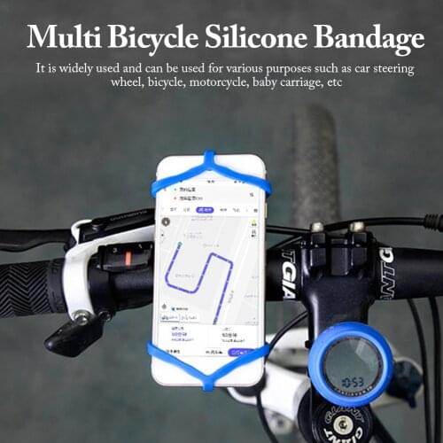 Bicycle Cell Phone Holder Torch Flashlight Light Holder Bike Handlebar Clip Stand Fixing Elastic Mount Bracket Silicone Bandages