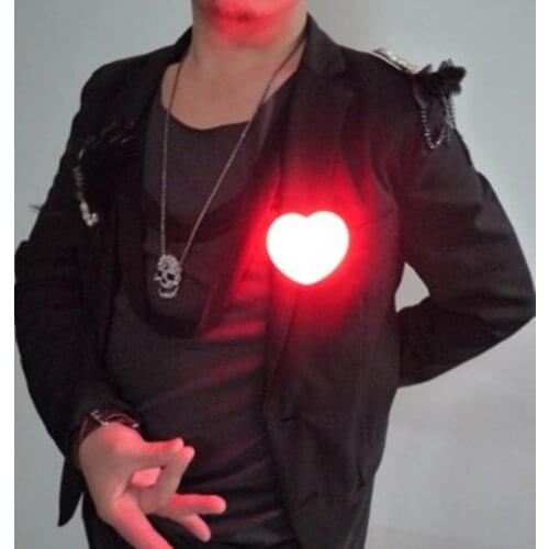 Heart Light (Red or Blue Color) Magic Tricks Light Love Magic Stage Closeup Fire Props Comedy Accessories Valentines Day