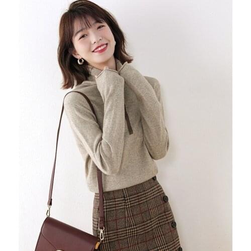 Adishree 2021 woman winter 100% Cashmere sweaters and autumn knitted Pullovers High Quality Warm Female thickening Turtleneck