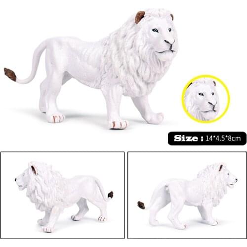 Animal Model Toy Figure - Authentic Wildlife White Lion Model Hand Painted Hole Action Toy