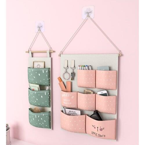 1/3/7 Pockets Wall Mounted Wardrobe Hanging Storage Sundries Jewelry Organizer Hang Bag Wall Pouch Cosmetics Toys Organizer