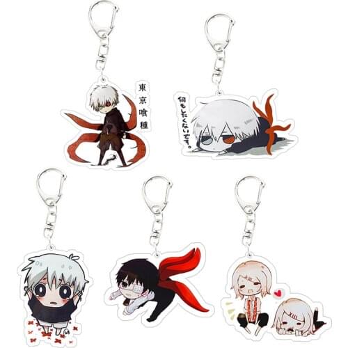 1pcs Tokyo Ghoul Keychain For Fans Sasaki Haise Double Sided Acrylic Key Chain Pendant Anime Accessories Cartoon Key Ring