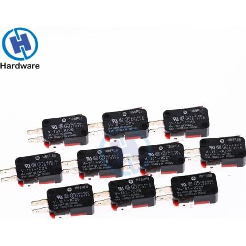 10 Pcs V-151-1C25 Micro Limit Switch SPDT NO NC Snap Action