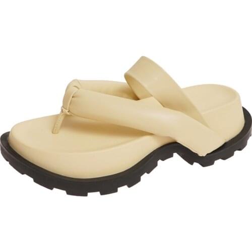 2021 Summer New Sponge Cake Bottom Platform Womens Shoes Sandals Flip Flops Casual Sandals and Slippers