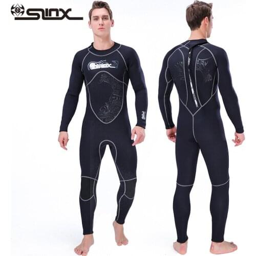 3mm Neoprene Wetsuits Men Full Body One-Piece Scuba Diving Surfing Snorkeling Spearfishing Swimsuit Sunscreen Keep Warm