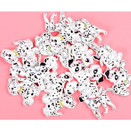 30PCs Natural Wooden Buttons Cute Dalmatian Dog Shape Decorative Sewing Buttons 2 Holes Scrapbooking Crafts DIY 20-38mm