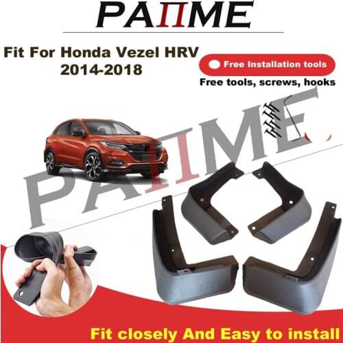 4 Pcs Set Molded Mud Flaps Mudflaps Splash Guards Front Rear Mud Flap Mudguards Fender for honda HR-V vezel 2014-2018 YC101186