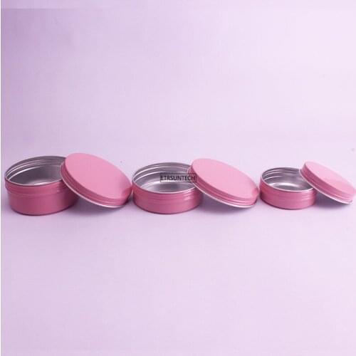 50PCS Pink 10g 30g 50g 60g Aluminum Jars Lip Balm Pot Skin Care Cream Eyeshadow Lipgloss Liquid Base Foundation Container Tins