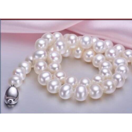 8-9 mm natural south sea white pearl necklace 18"