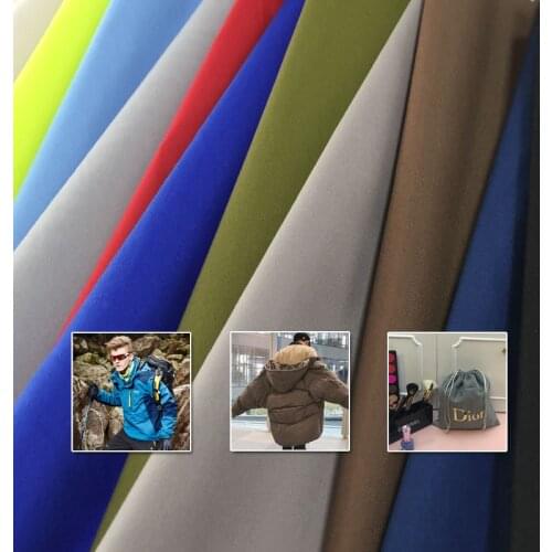 Free Shipping 1*1.5m Waterproof Plain Peach Skin Fabric Pu White Coat Blazer Jacket Fabric Climbing Suit Cloth