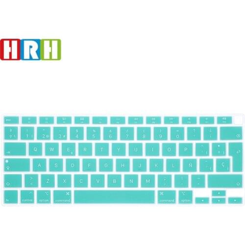 HRH colorful Silicone Spanish Keyboard Skin Cover Protector EU Version For MacBook Newest Air 13 touch bar ID A2179 M1 A2337