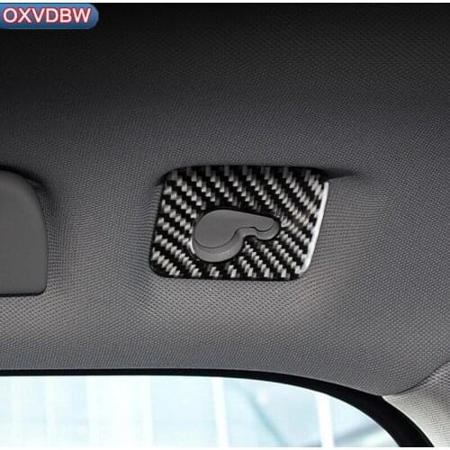 For Audi Q7 S line Carbon Fiber Car-styling 3D Stickers And Decals Roof hook panel Interior Trim Cover 2016-2019 accessories