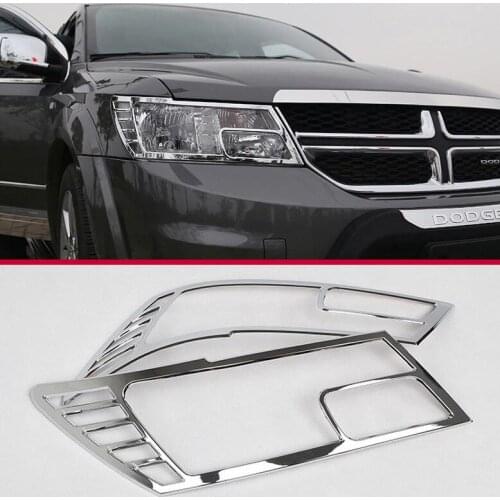 For Dodge Journey 2013 2014 2015 ABS Chrome Headlight Cover Trim