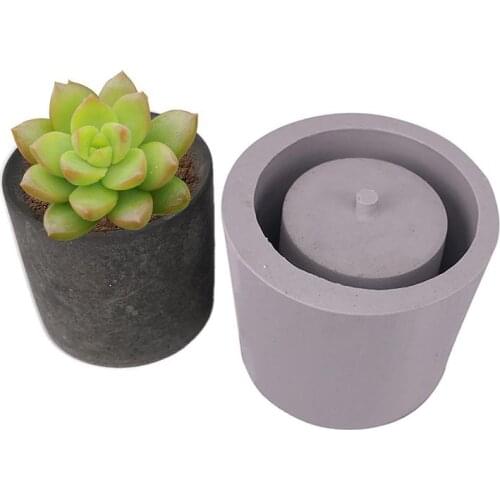 Home Decoration Succulent Plants Vase Silicone Mold Concrete Flower Pot Mold DIY Round Cement Crafts