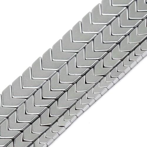 JHNBY Silvers Arrows Shape Hematite Natural Stone 4/6/8/10mm Handmade Spacers Charm Bracelet Loose Beads For Jewelry Making Diy