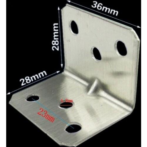 L shape Corner Brackets 6 screw hole 28mm right angle 90 degree Plate furniture DIY plate connector Office Table assemble