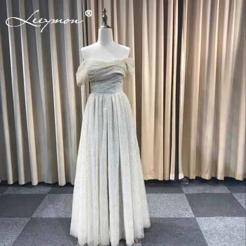 Leeymon 2020 Sequins Prom Dresses Long Evening Party Dress A-Line Vestido De Festa Long Prom Dress Real Pictures