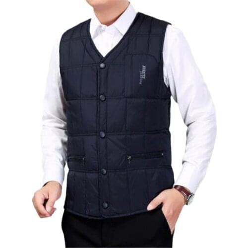 Doudoune Homme White Duck Down Jacket Vest Men Winter Coat Men Warm Sleeveless V-neck Down Lightweight Waistcoat Male Down Vest