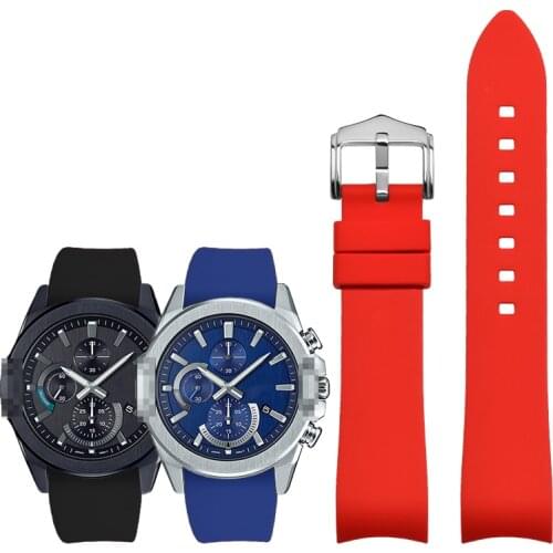 Soft Silicone Strap Universal Elbow Arc Rubber Band Sport Waterproof Replacement Bracelet Watch Accessories 20mm 22mm 24mm