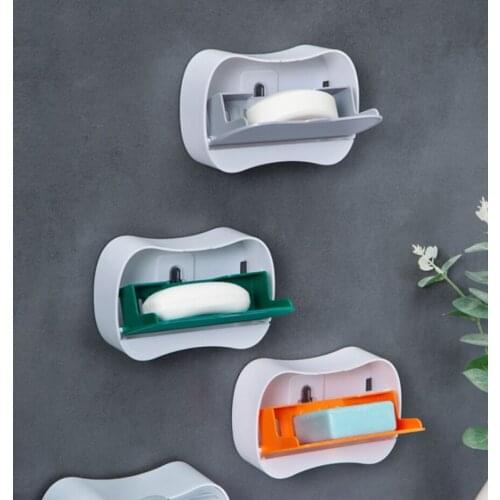 Soap Dish Paste Wall Mounted Punch-free Detachable Storage Soap Box Toilet Storage Soap Holder Rack Disk Bathroom Accessories
