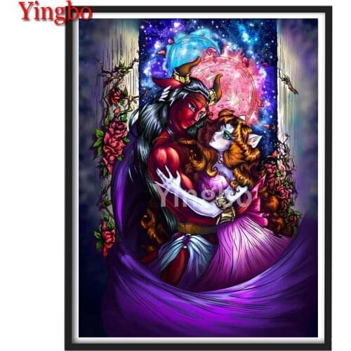 5D Diamond Painting Kit Cartoon beauty and the beast Paint with Diamonds embroidery mosaic Cross stitch full square/round stones